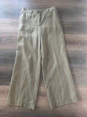 Talbots Wide Leg Olive Green Pants 4P
